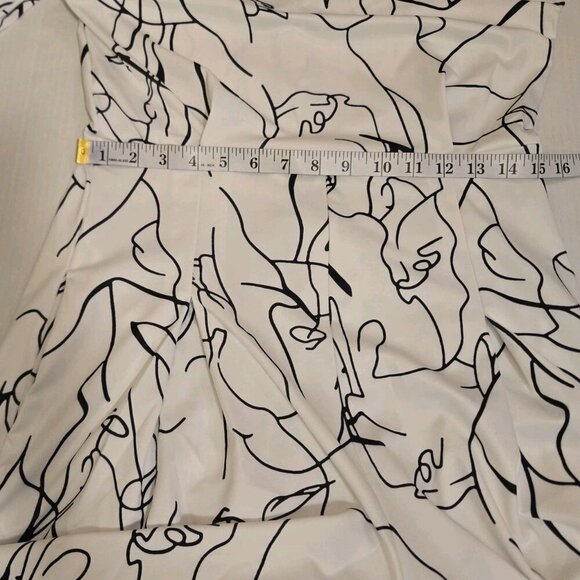 Jumpsuit Womens White Black Abstract Print Halter Sleeveless Wide Leg Medium Y2K - Picture 6 of 9